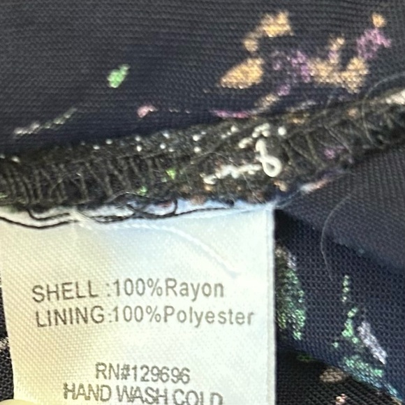 TOO POSH Vintage Strapless Navy Micro Floral Print Mini-dress - Picture 9 of 11